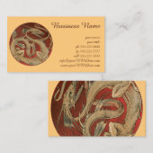 ヴィンテージ神話、アンティークゴールデンアジアドラゴン 名刺 (正面/裏面)