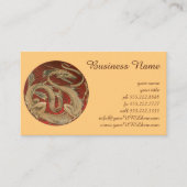 ヴィンテージ神話、アンティークゴールデンアジアドラゴン 名刺 (正面)