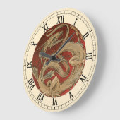 ヴィンテージ神話、ゴールデンアジアンドラゴン ラージ壁時計 (傾斜)