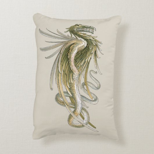 ヴィンテージ神話、翼のある竜の尾 アクセントクッション (裏面(縦))