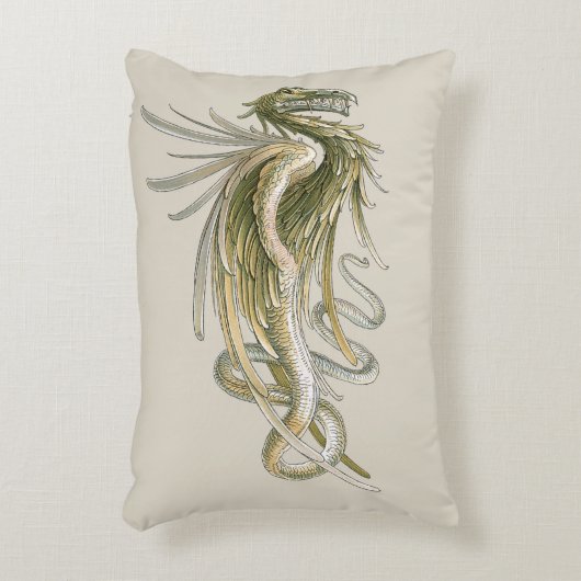 ヴィンテージ神話、翼のある竜の尾 アクセントクッション (正面(垂直))