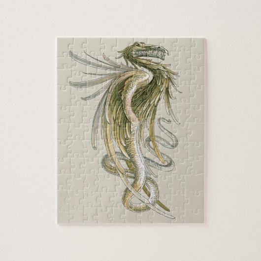 ヴィンテージ神話、翼のある竜の尾 ジグソーパズル (縦)