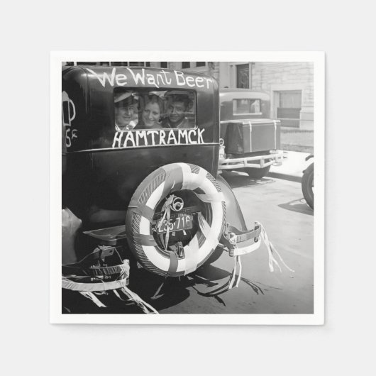 ヴィンテージ禁止ビール、ビールが欲しい スタンダードカクテルナプキン (正面)