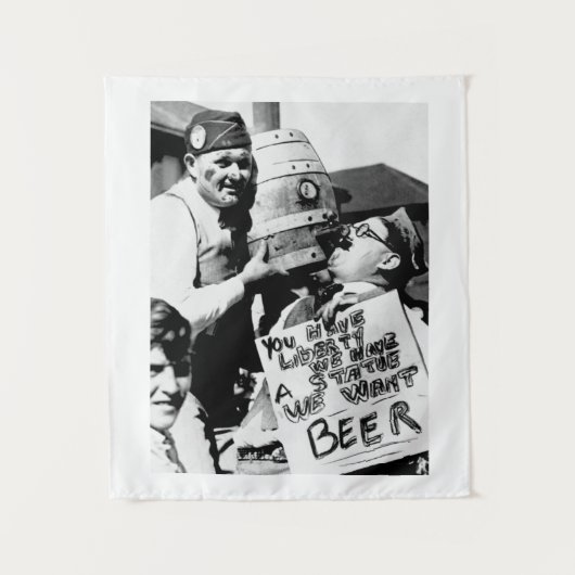 ヴィンテージ禁止ビール、ビール禁止 タペストリー (正面)