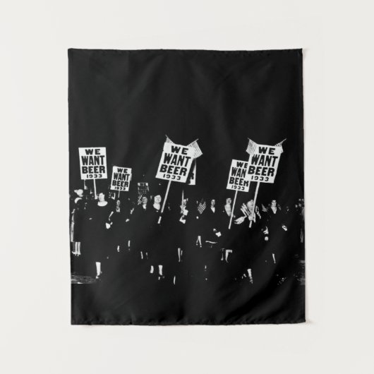 ヴィンテージ禁止ビール、ビール、ビアアートが欲しい タペストリー (正面)