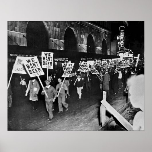 ヴィンテージ禁止ビール、ビール、ビアアートが欲しい ポスター (正面)