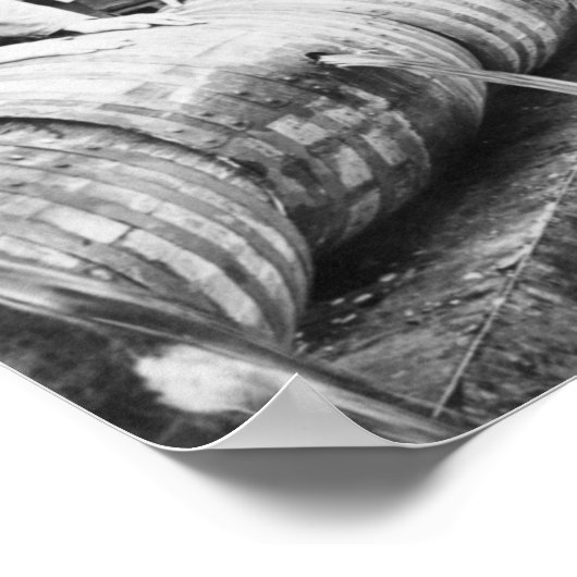 ヴィンテージ禁酒密造ビールのアルコール捨て ポスター (角)