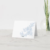 ヴィンテージ私が行う前に何か青いブライダルシャワー サンキューカード (裏面)