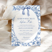 ヴィンテージ私が行う前に何か青いブライダルシャワー 招待状