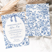 ヴィンテージ私が行う前に何か青いブライダルシャワー 招待状