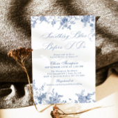 ヴィンテージ私が行う前に何か青いブライダルシャワー 招待状