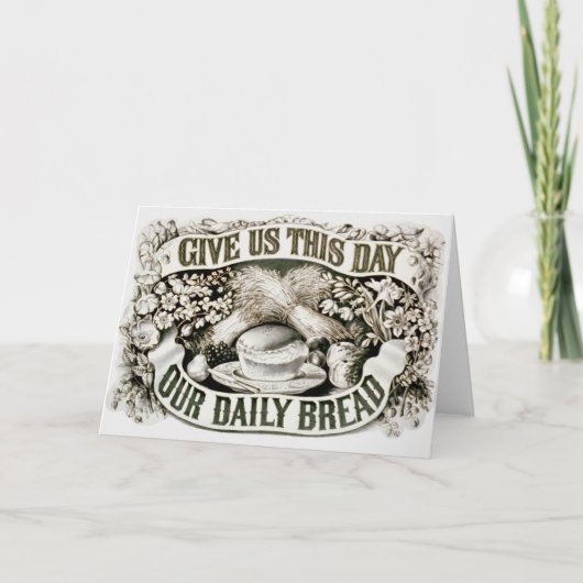 ヴィンテージ私たちのデイリーパンクリスチャン祈りの言葉1872 カード (正面)