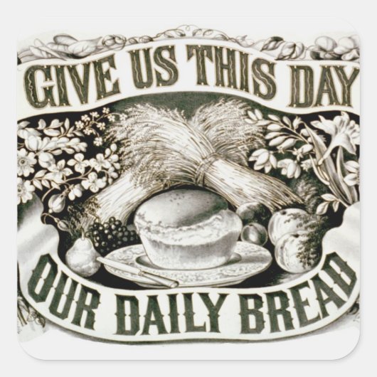 ヴィンテージ私たちのデイリーパンクリスチャン祈りの言葉1872 スクエアシール (正面)