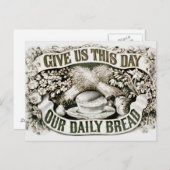 ヴィンテージ私たちのデイリーパンクリスチャン祈りの言葉1872 ポストカード (正面/裏面)