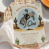 ヴィンテージ私たちの小さなバッカルーウェスタンの1歳の誕生日 招待状