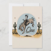 ヴィンテージ私たちの小さなバッカルーウェスタンの1歳の誕生日 招待状 (裏面)