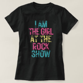ヴィンテージ私はロックショー、ロック音楽の女の子 Tシャツ