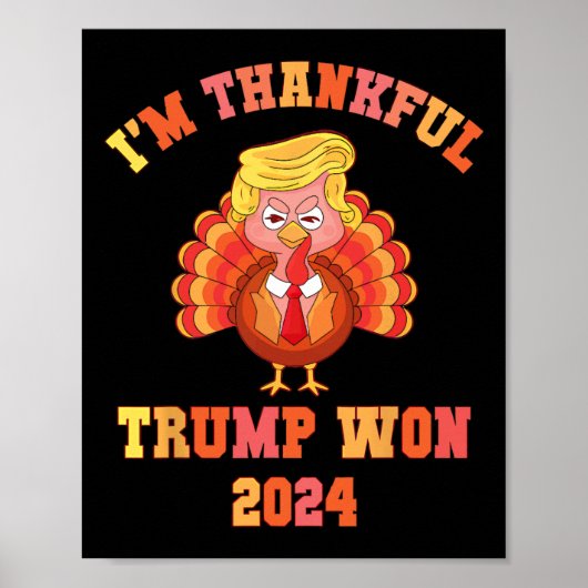 ヴィンテージ私は感謝のトランプが2024年にThanksgiを勝おもしろいち取った ポスター (正面)