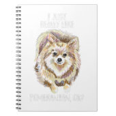 ヴィンテージ私は本当に好きポメラニア犬OKおもしろい Pet ノートブック (正面)