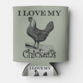 ヴィンテージ私は私の鶏を愛している 缶クーラー (正面)