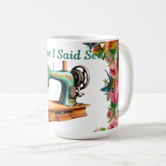 ヴィンテージ私は縫いマグ言ったから コーヒーマグカップ (正面右)