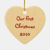 ヴィンテージ私達の初めてのクリスマスのオーナメント セラミックオーナメント (裏面)