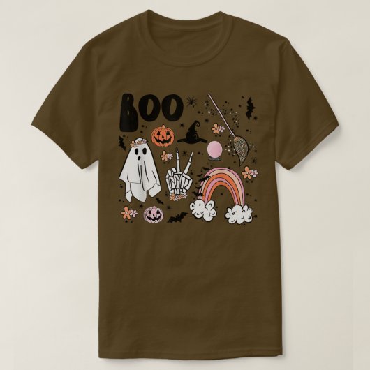 ヴィンテージ秋かわいい幽霊不気味バベグルーヴィヒッピー Tシャツ (デザイン正面)