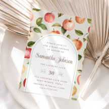 ヴィンテージ秋のアップルベビーシャワーをテーマにした招待状