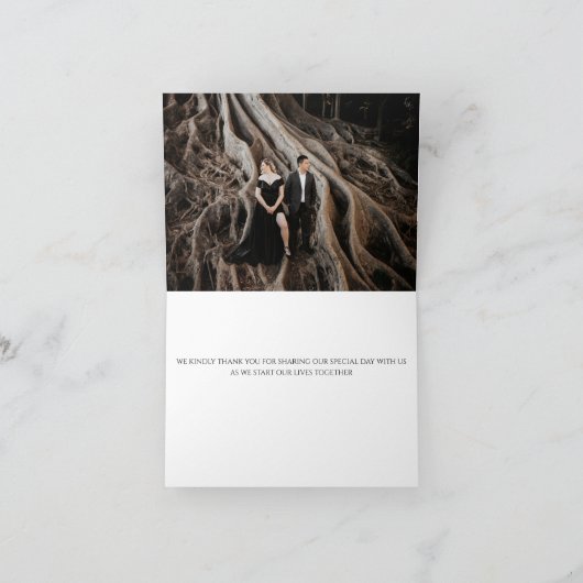 ヴィンテージ秋のウェディング サンキューカード (内部)