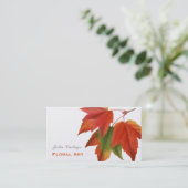 ヴィンテージ秋のカエデ葉メ 名刺 (スタンド正面)