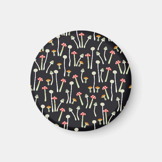 ヴィンテージ秋のキノコのパターンデザイン。 マグネット (正面)