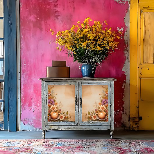 ヴィンテージ秋のコーヒーデコページプリント 薄葉紙