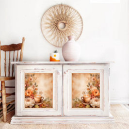 ヴィンテージ秋のコーヒーデコページプリント 薄葉紙