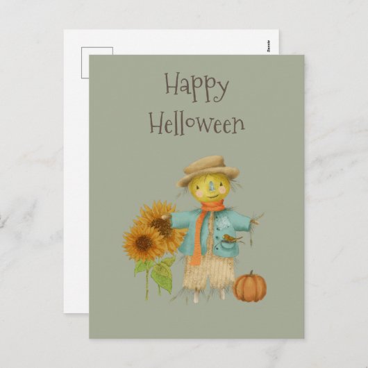 ヴィンテージ秋のハロウィンホリデーポストカード シーズンポストカード (正面/裏面)
