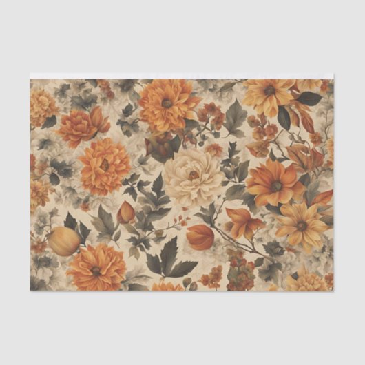 ヴィンテージ秋のフローラ切り離しキノコ 薄葉紙 (正面)