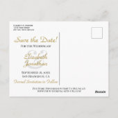 ヴィンテージ秋のフローラ結婚式の日付写真を保存 ポストカード (裏面)