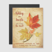 ヴィンテージ秋のメープル葉ズウェディングの日付を保存 (正面/裏面)