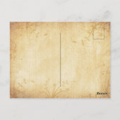 ヴィンテージ秋のメープル葉ズウェディングの日付を保存 ポストカード (裏面)