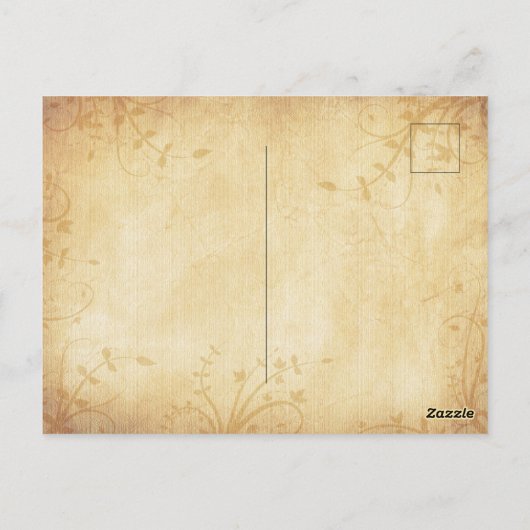 ヴィンテージ秋のメープル葉ズウェディングの日付を保存 ポストカード (裏面)