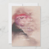 ヴィンテージ秋の山の風景スクリプト結婚ズ 招待状 (正面)