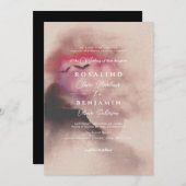 ヴィンテージ秋の山の風景スクリプト結婚ズ 招待状 (正面/裏面)