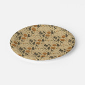 ヴィンテージ秋の幽霊&黒猫ハロウィン ペーパープレート (アングル)