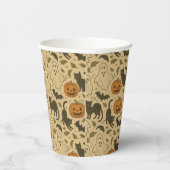 ヴィンテージ秋の幽霊&黒猫ハロウィン 紙コップ (右)