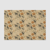 ヴィンテージ秋の幽霊&黒猫ハロウィン 薄葉紙 (正面)