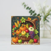 ヴィンテージ秋の感謝祭コルヌコピア カード (スタンド正面)