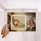 ヴィンテージ秋の感謝祭フランスのイラストレーション ドアマット