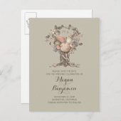 ヴィンテージ秋の木の収穫は日付を保存 案内ポストカード (正面/裏面)