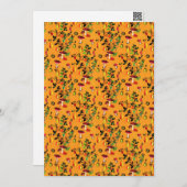 ヴィンテージ秋の森キノコ果実水色 シーズンカード (正面/裏面)