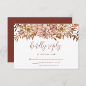 ヴィンテージ秋の植物の親切な応答結婚の 出欠カード (正面/裏面)