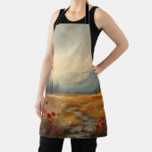 ヴィンテージ秋の牧草地絵を描のケシ エプロン (インサイチュ)